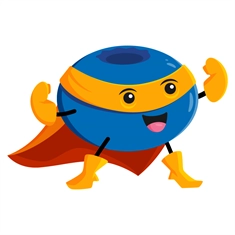 Superhero Blueberry Classroom Fruit Transparent Sticker